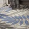 Homeroots 8 ft. Round Gray & Blue Leaves Indoor & Outdoor Area Rug 384876 - alternate 2